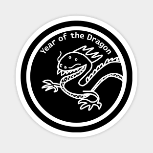 Year of the Dragon Portrait White Line Magnet